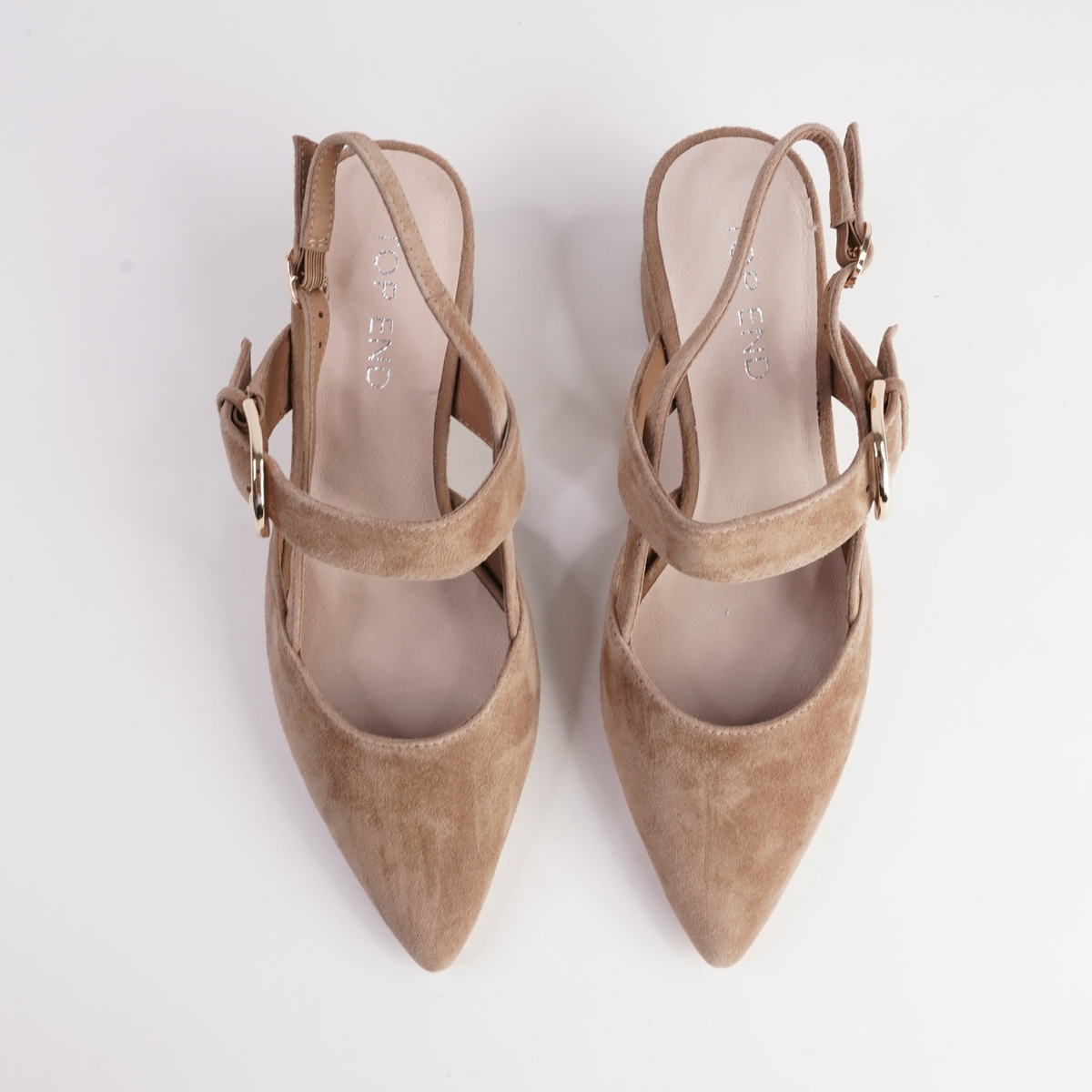 Asten Light Choc Suede Heels - TOP END | Shouz