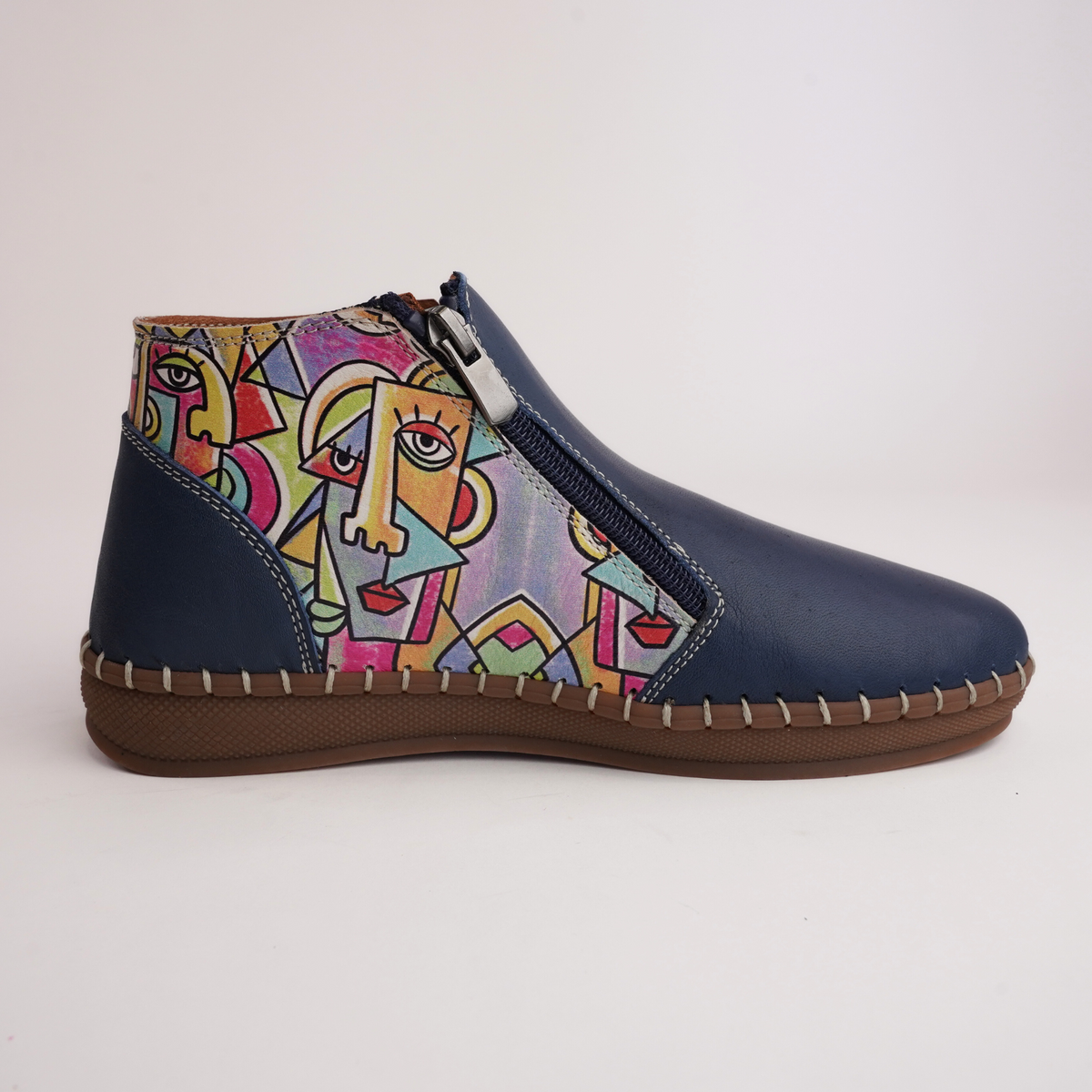 Regan Wishes Picasso Leather Ankle Boots - SALA | Shouz