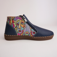 Regan Wishes Picasso Leather Ankle Boots