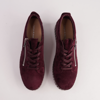 Bump Burgundy Suede/ Burgundy Sole Sneakers