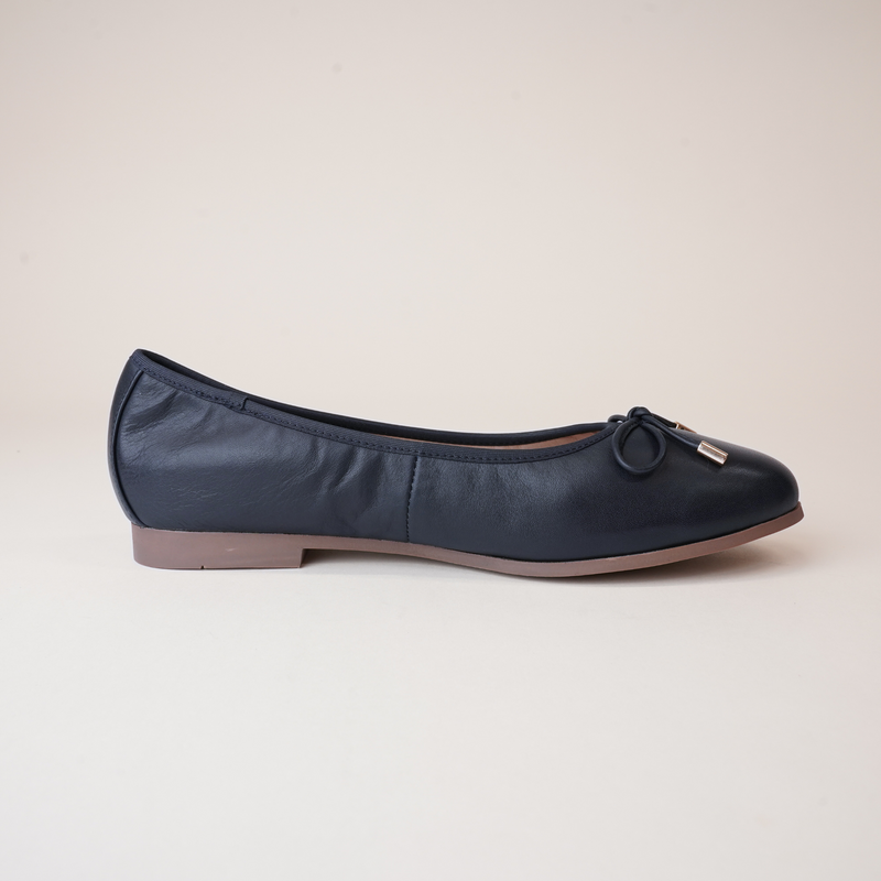 Picture French Navy Leather Ballet Flats