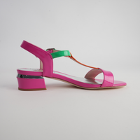 Taner Hot Pink Patent Multi Leather Heels