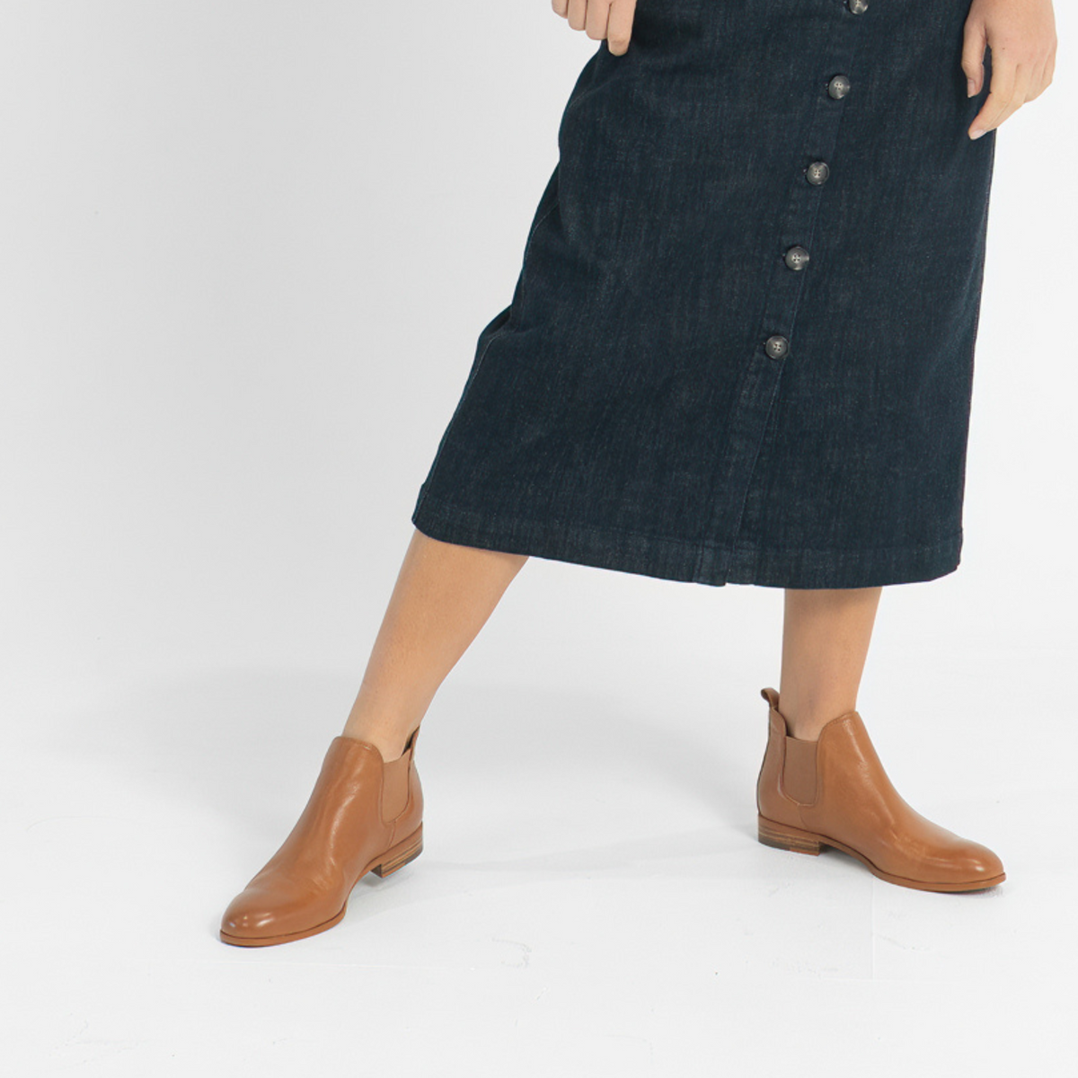 Quatisse Tan Leather Ankle Boots