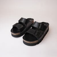 Alice 01 Black Leather Slides