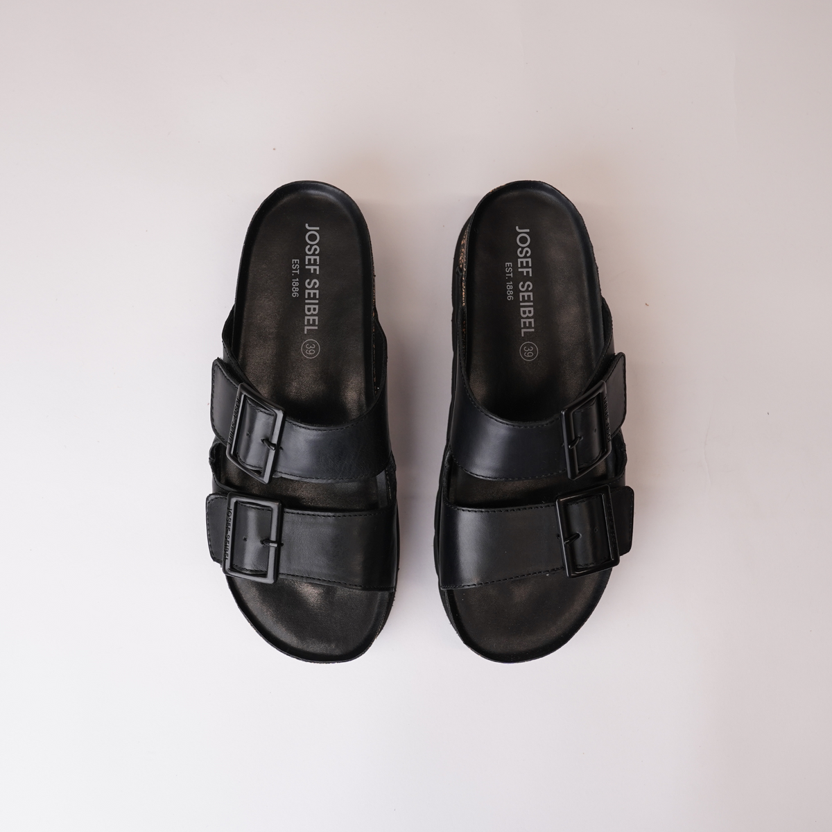 Alice 01 Black Leather Slides - JOSEF SEIBEL | Shouz