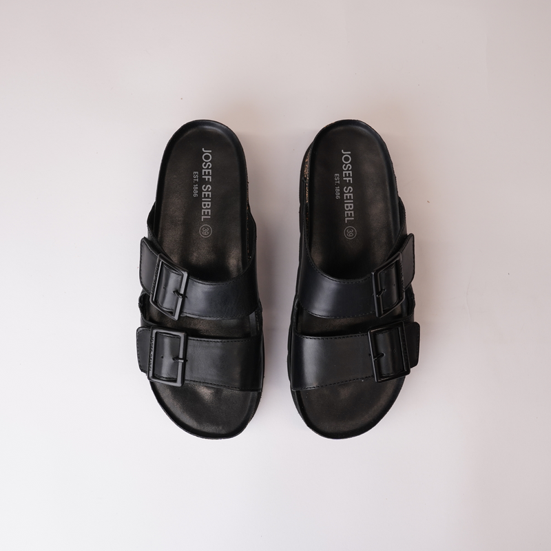 Alice 01 Black Leather Slides