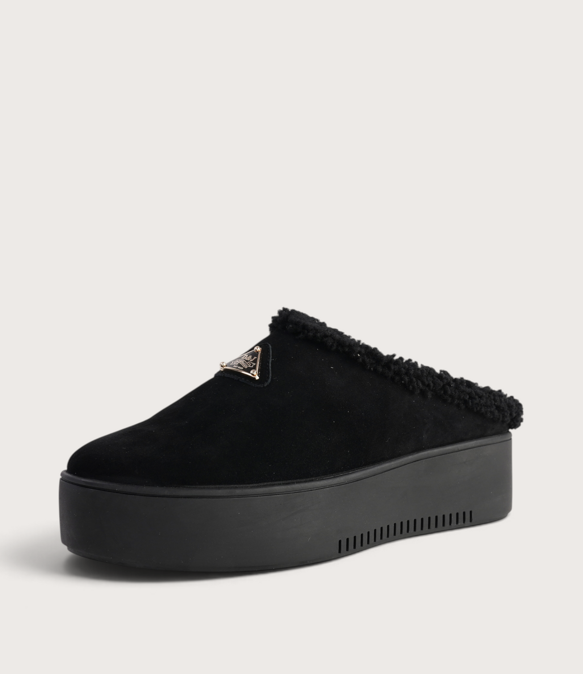 Willkie Black/ Black Suede Fur Flats