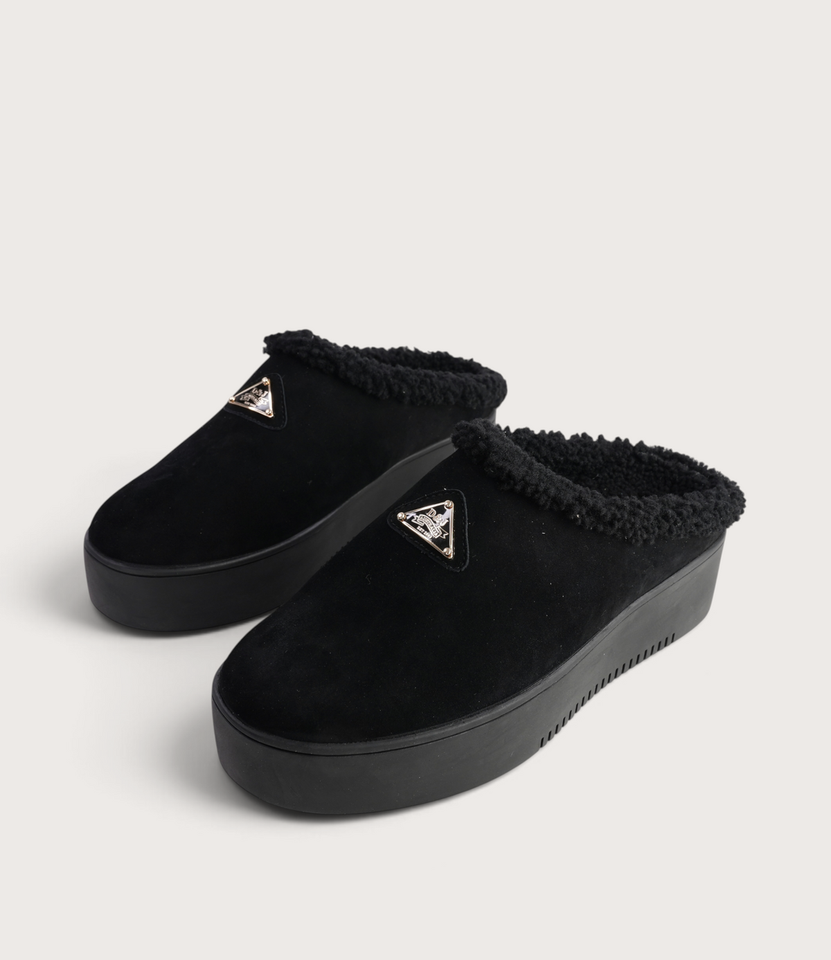 Willkie Black/ Black Suede Fur Flats