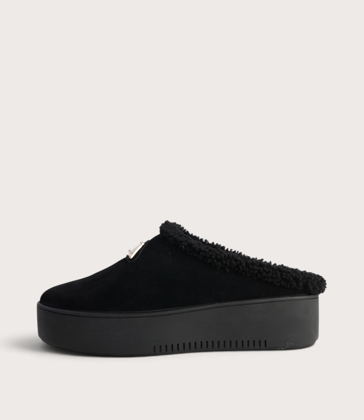 Willkie Black/ Black Suede Fur Flats