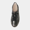 Amelia Black Crackle Leather Sneakers