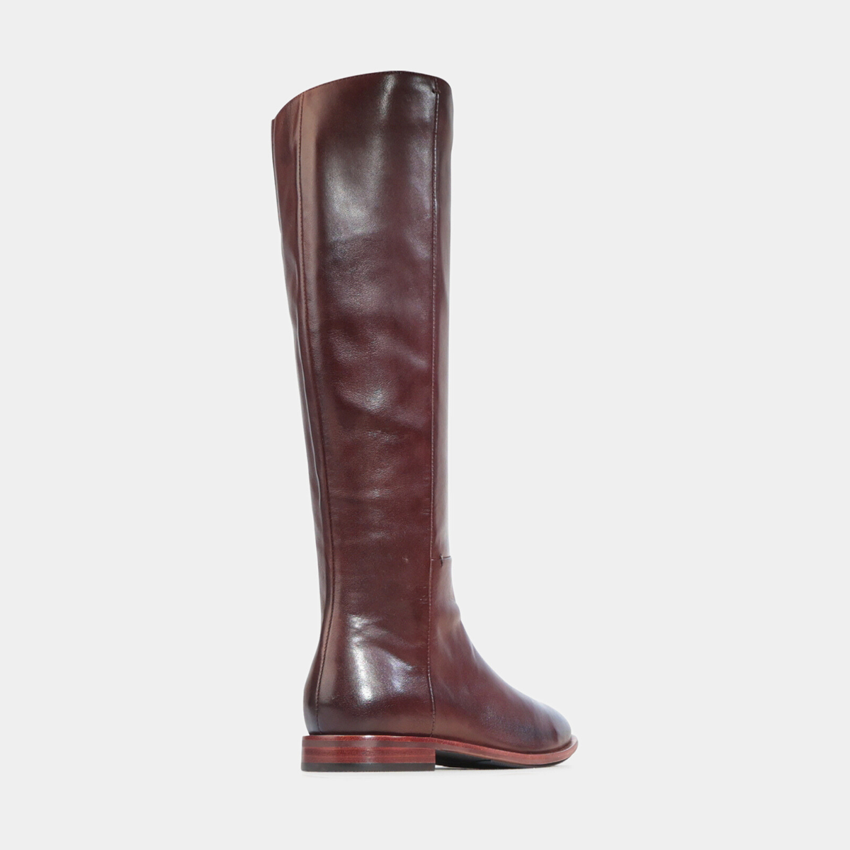 Pheodora Chestnut Leather Knee High Boots - EOS FOOTWEAR | Shouz