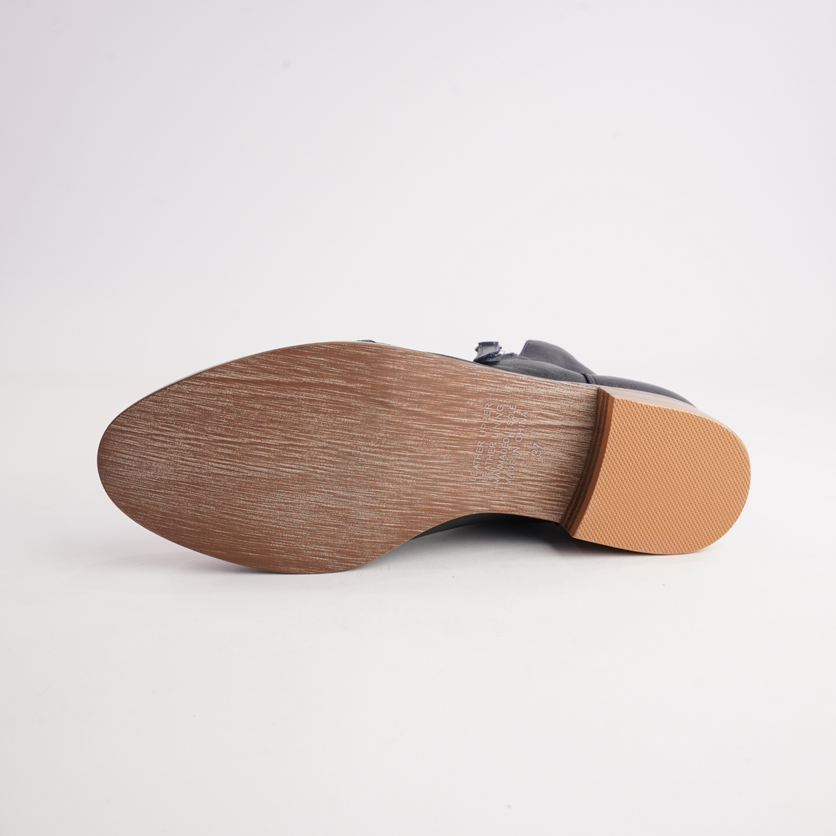 Norys Navy Leather Ankle Boots