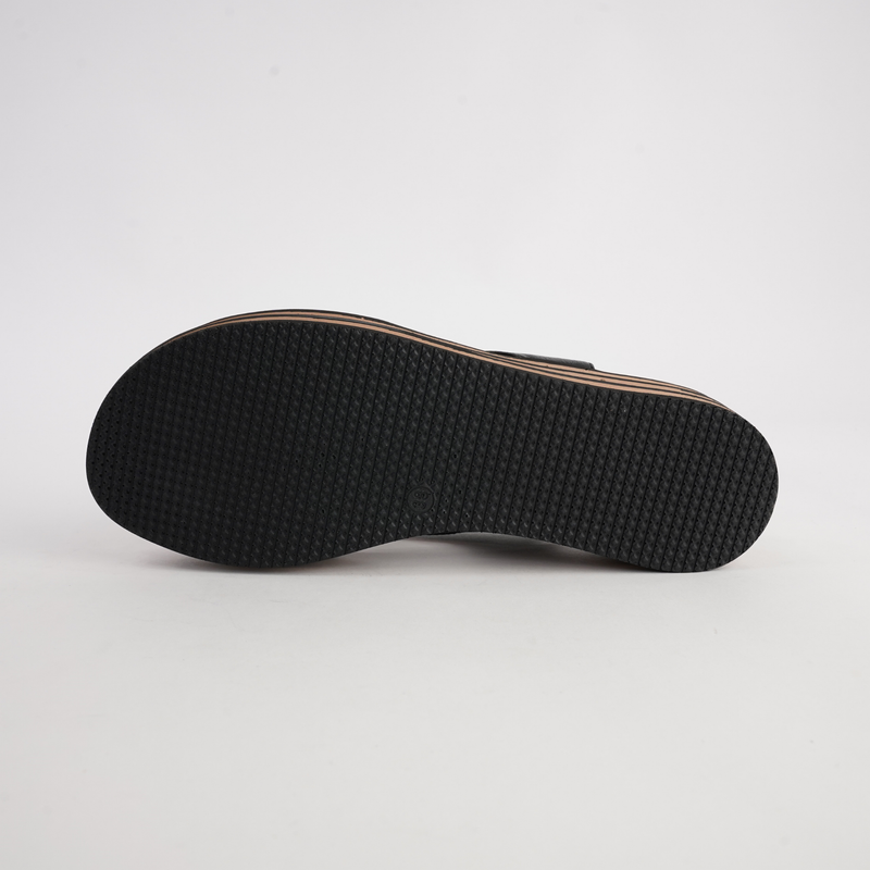 Christa Black Leather Sandals