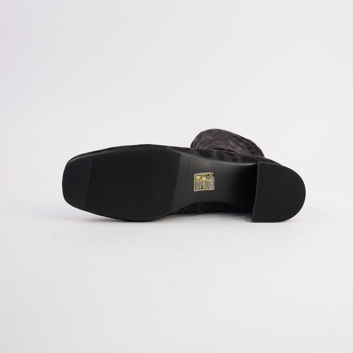 Jinx Charcoal Leopard Knee High Boots - ALFIE AND EVIE | Shouz