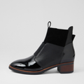 Traigs Black Mix Leather Ankle Boots