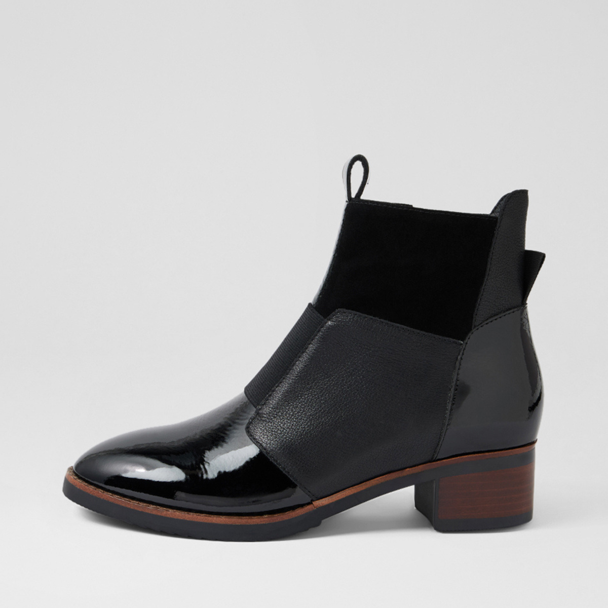 Traigs Black Mix Leather Ankle Boots - DJANGO AND JULIETTE | Shouz