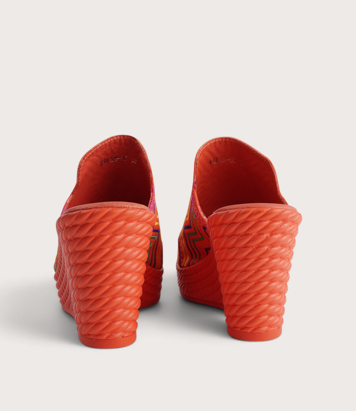 Eilam Orange Multi Leather Heels
