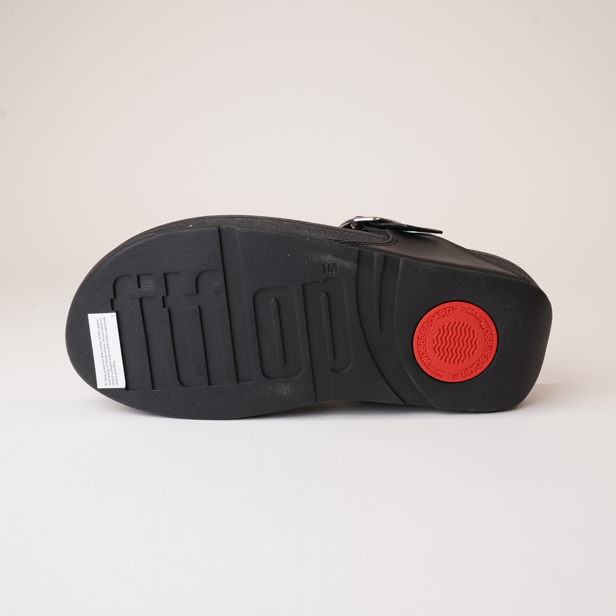 Lulu Adjustable Leather Toe Post Black Sandals - FITFLOP | Shouz