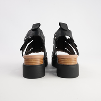 Relie Black Leather Sandals