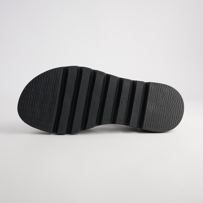 Simm Black Patent Leather Sandals