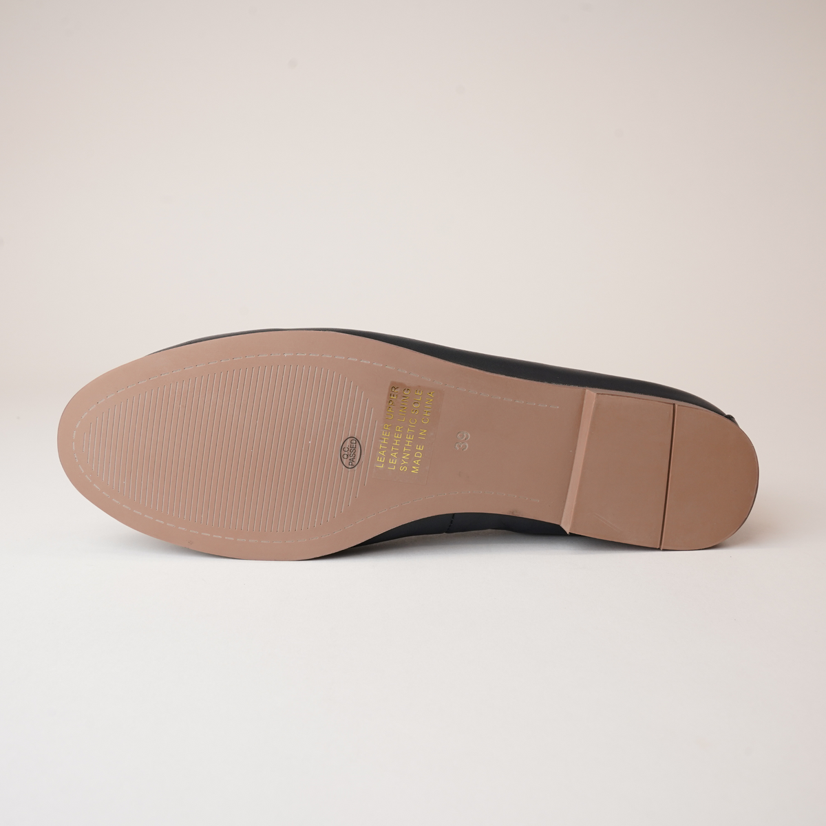 Picture French Navy Leather Ballet Flats - WITH GRACE | Shouz