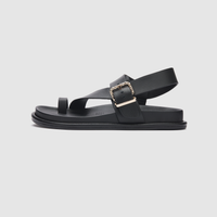 Astro Black Leather Sandals