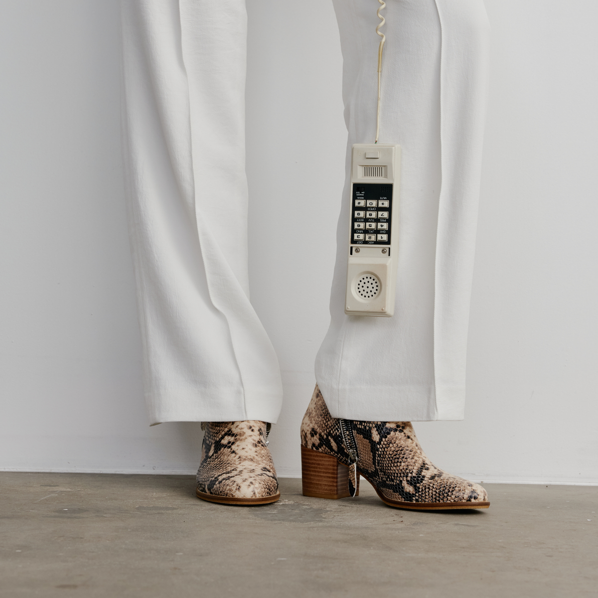 Mitysue Black Caramel Snake Leather Ankle Boots