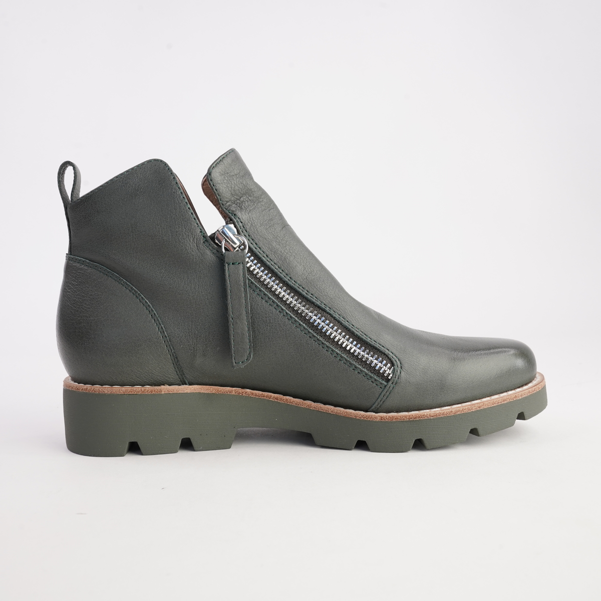 Dottiz Olive Leather/ Olive Sole Ankle Boots - DJANGO AND JULIETTE | Shouz