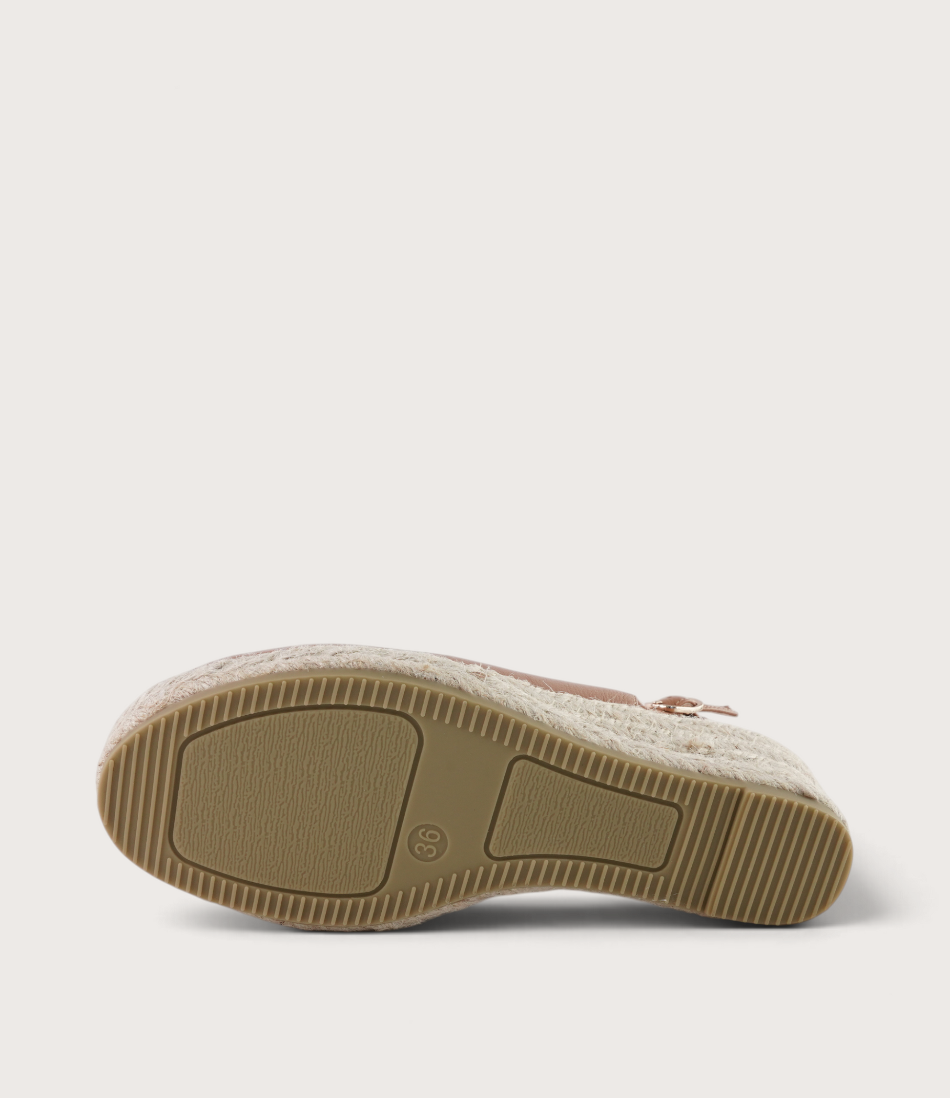 Saniarly Dark Tan Leather Espadrille Wedges