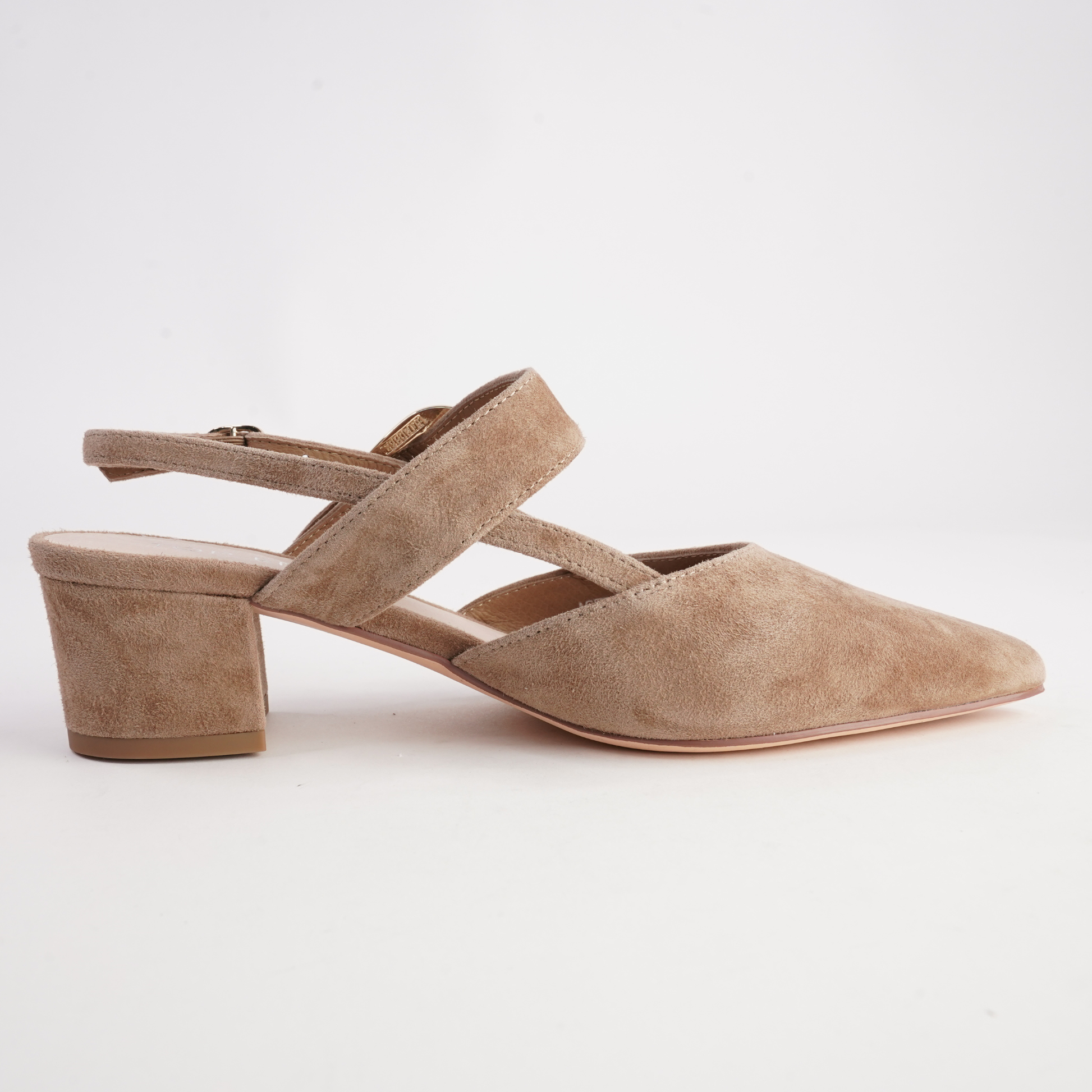 Asten Light Choc Suede Heels - TOP END | Shouz