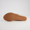 Harli Dark Tan/ Almond Leather Slides