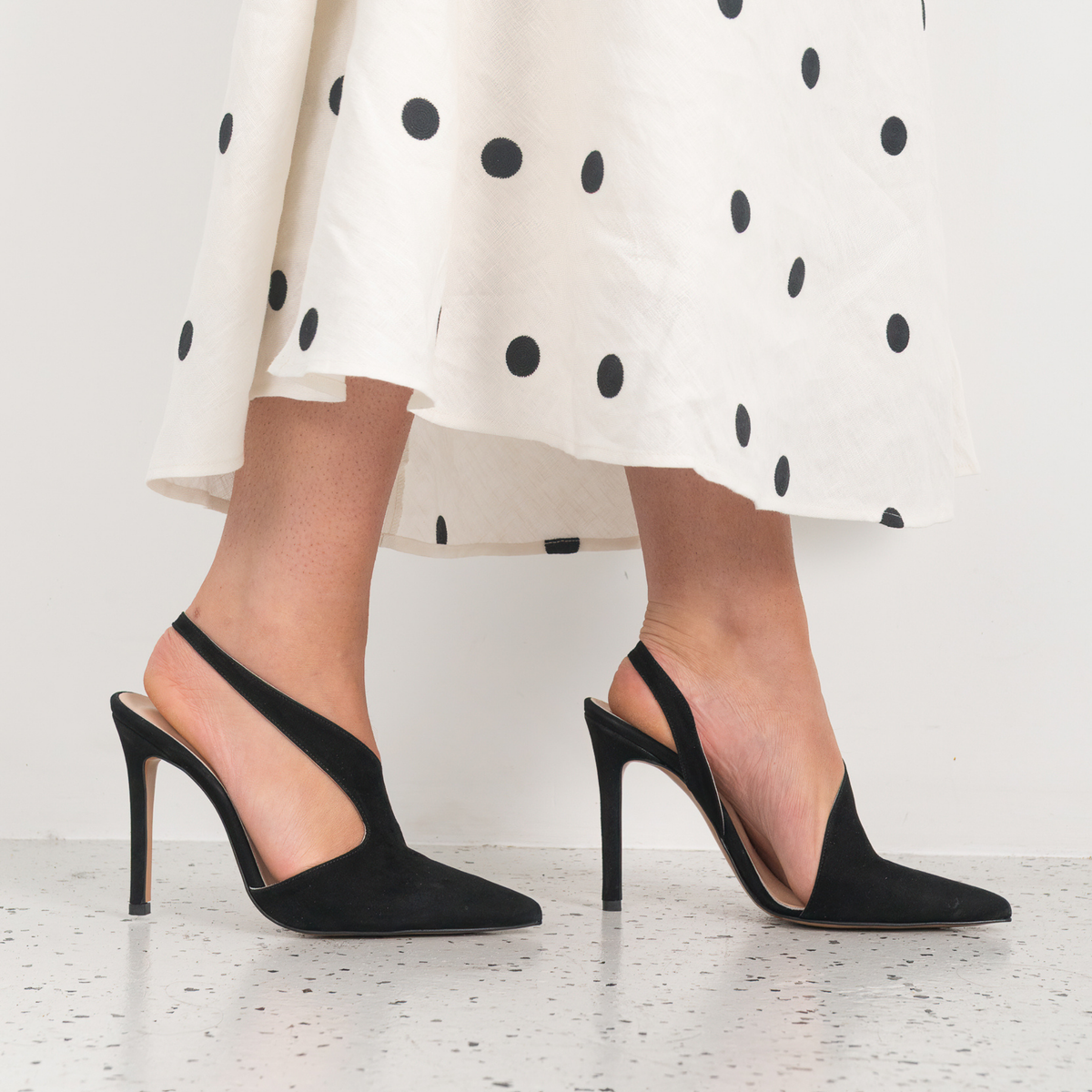 Serena Black Suede Heels - WITH GRACE | Shouz