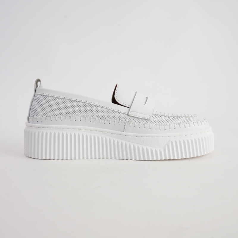 Bobby White Leather Loafers