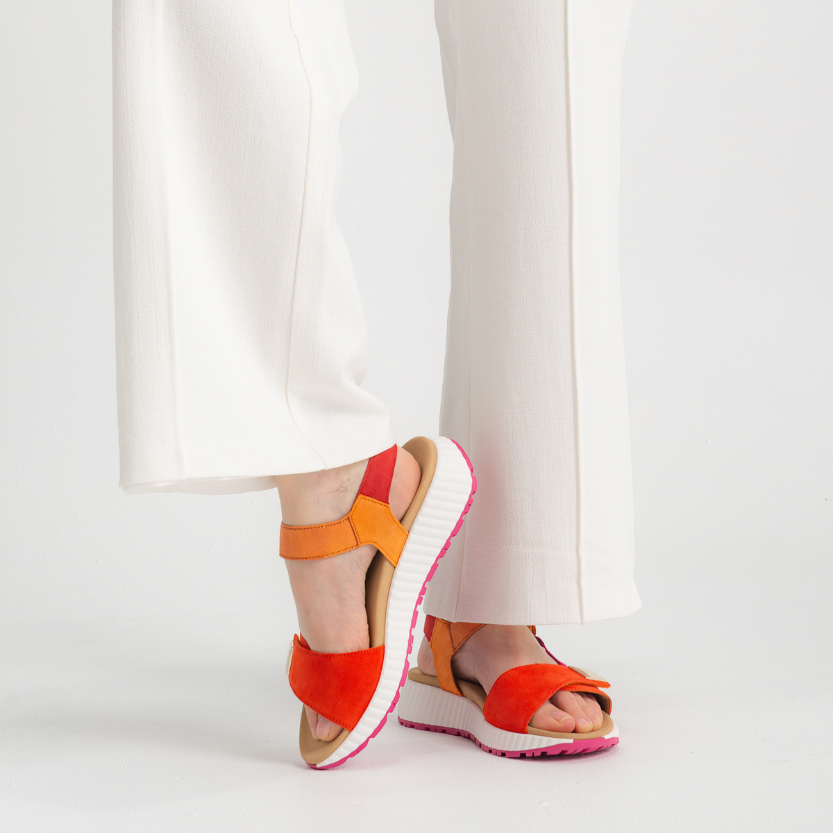 Cora Pumpkin Combi Leather Sandals - GABOR | Shouz