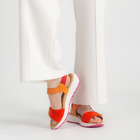 Cora Pumpkin Combi Leather Sandals
