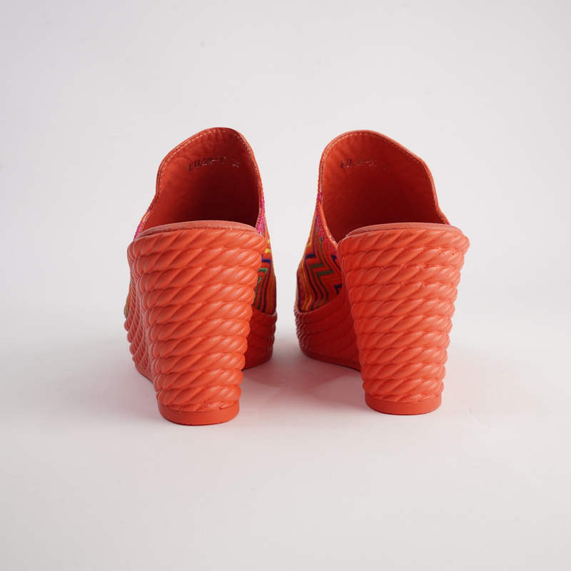Eilam Orange Multi Leather Heels