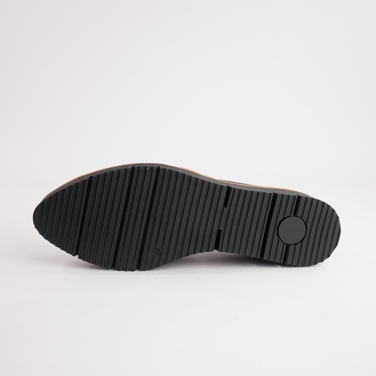 Olga Black Leather Flats