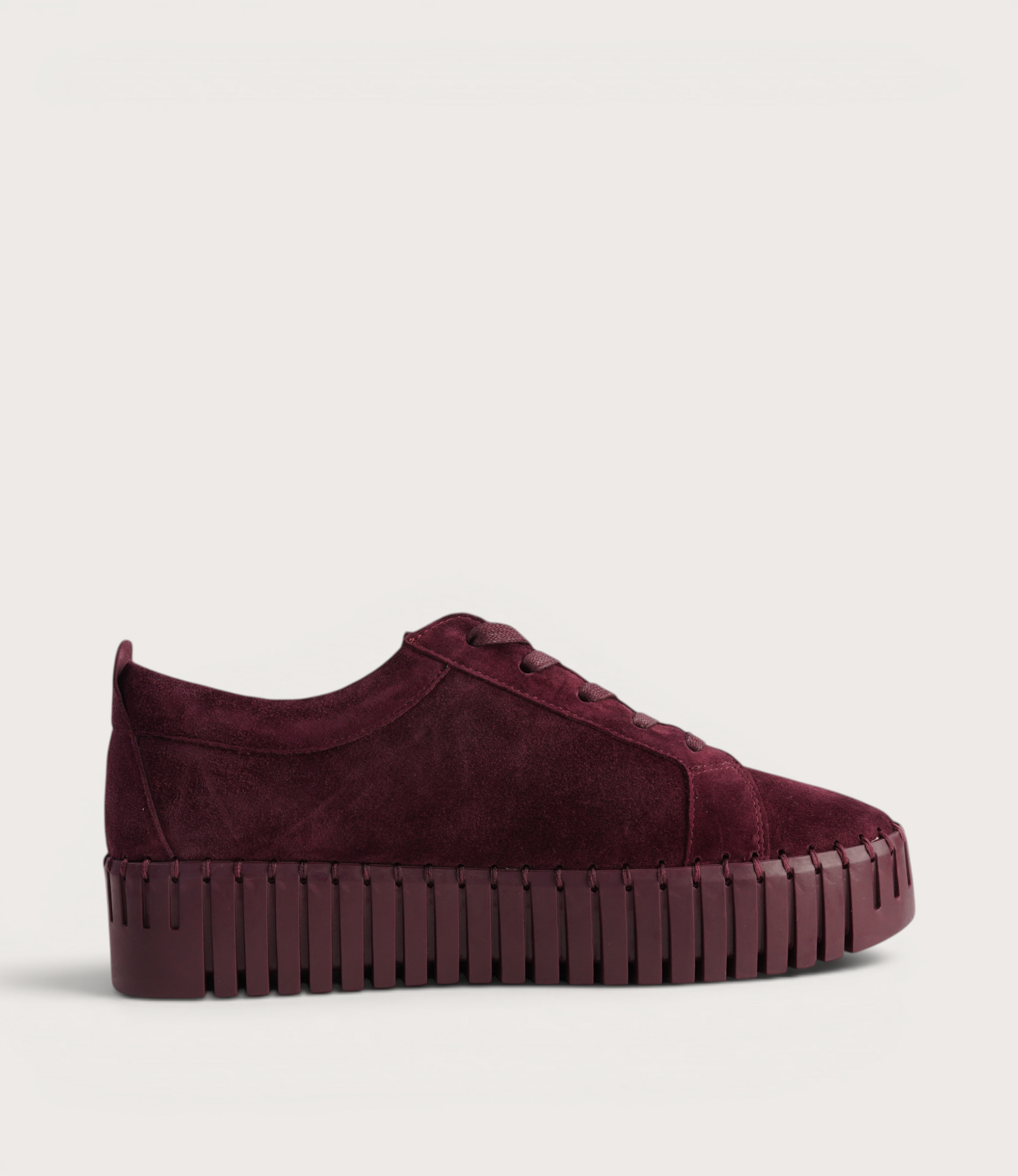 Bump Burgundy Suede/ Burgundy Sole Sneakers