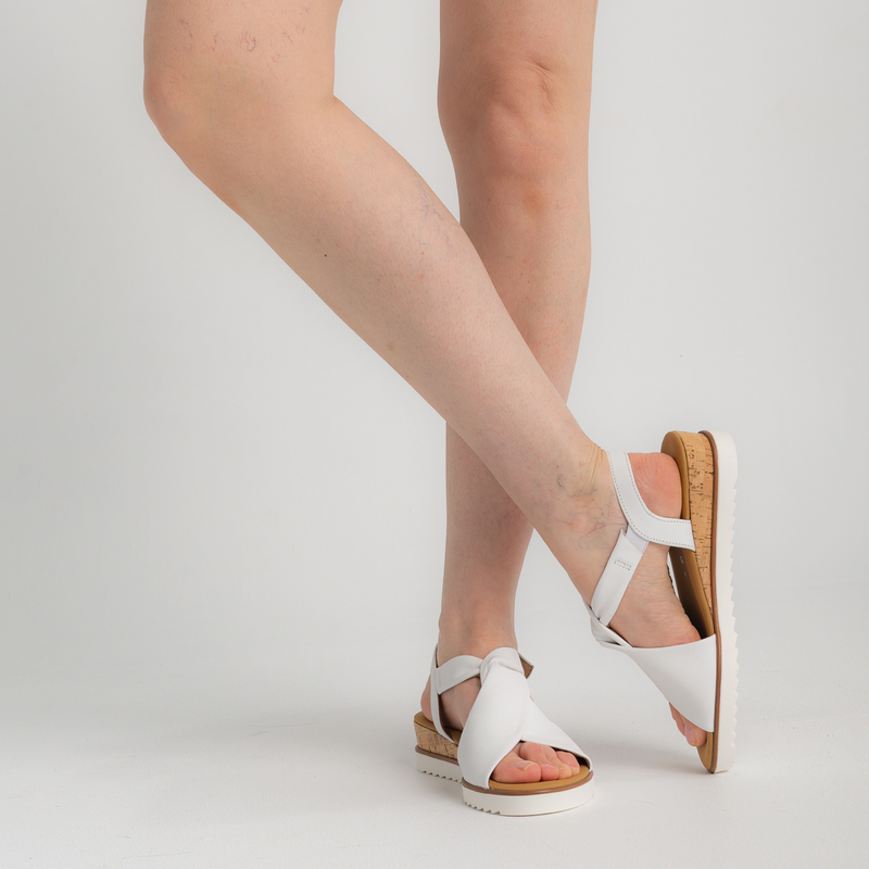 Martha White Leather Sandals
