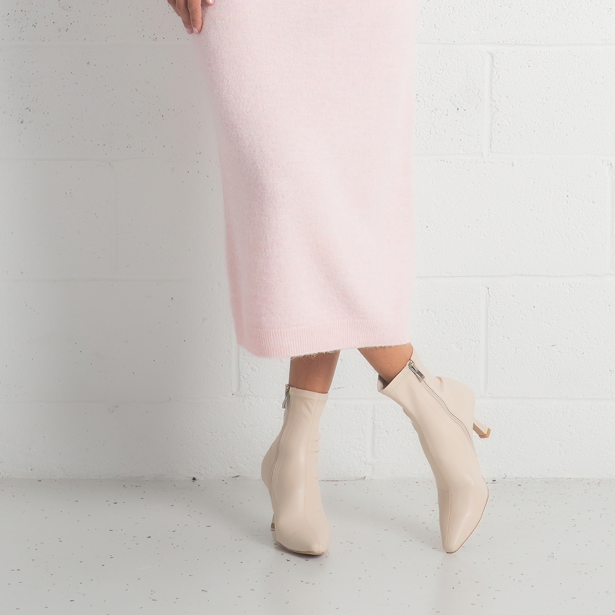 Audry Nougat Tumble Ankle Boots