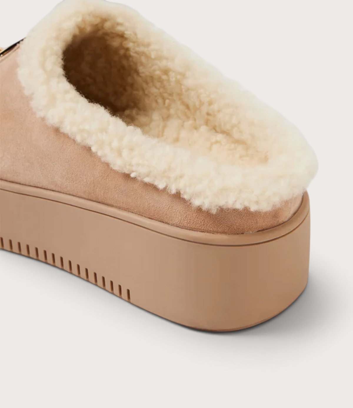 Willkie Sand/ Natural Suede Fur Flats