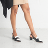 Aidayo Black Patent / Ivory Leather Heels