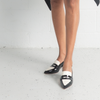 Aidayo Black Patent / Ivory Leather Heels