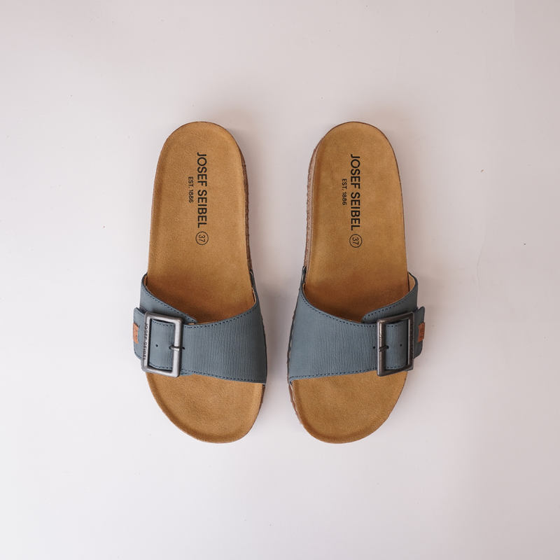 Hannah 06 Azur Leather Slides