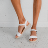 Bella White Leather Sandals