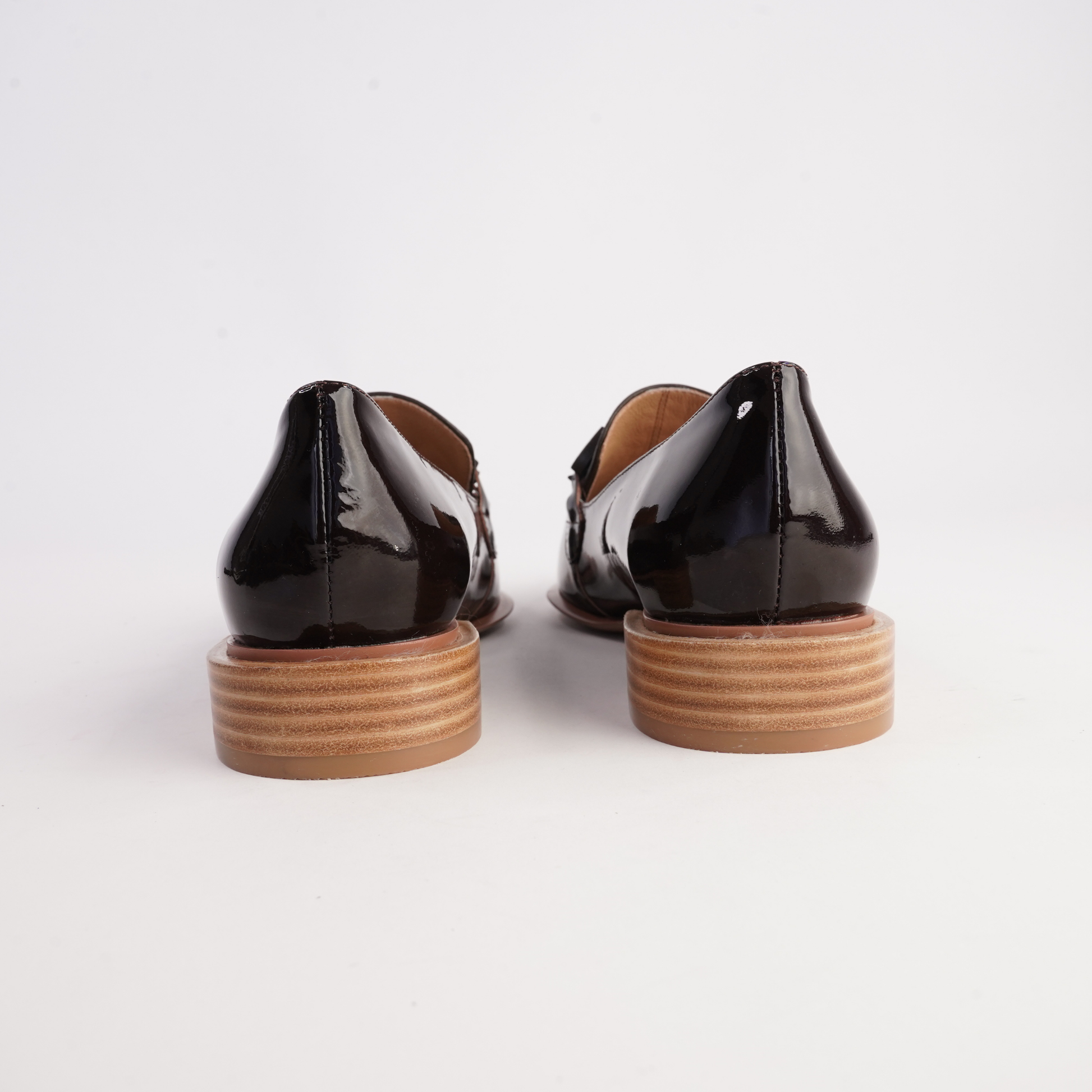 Elliotts Choc Patent/ Choc Leather Loafers - DJANGO AND JULIETTE | Shouz