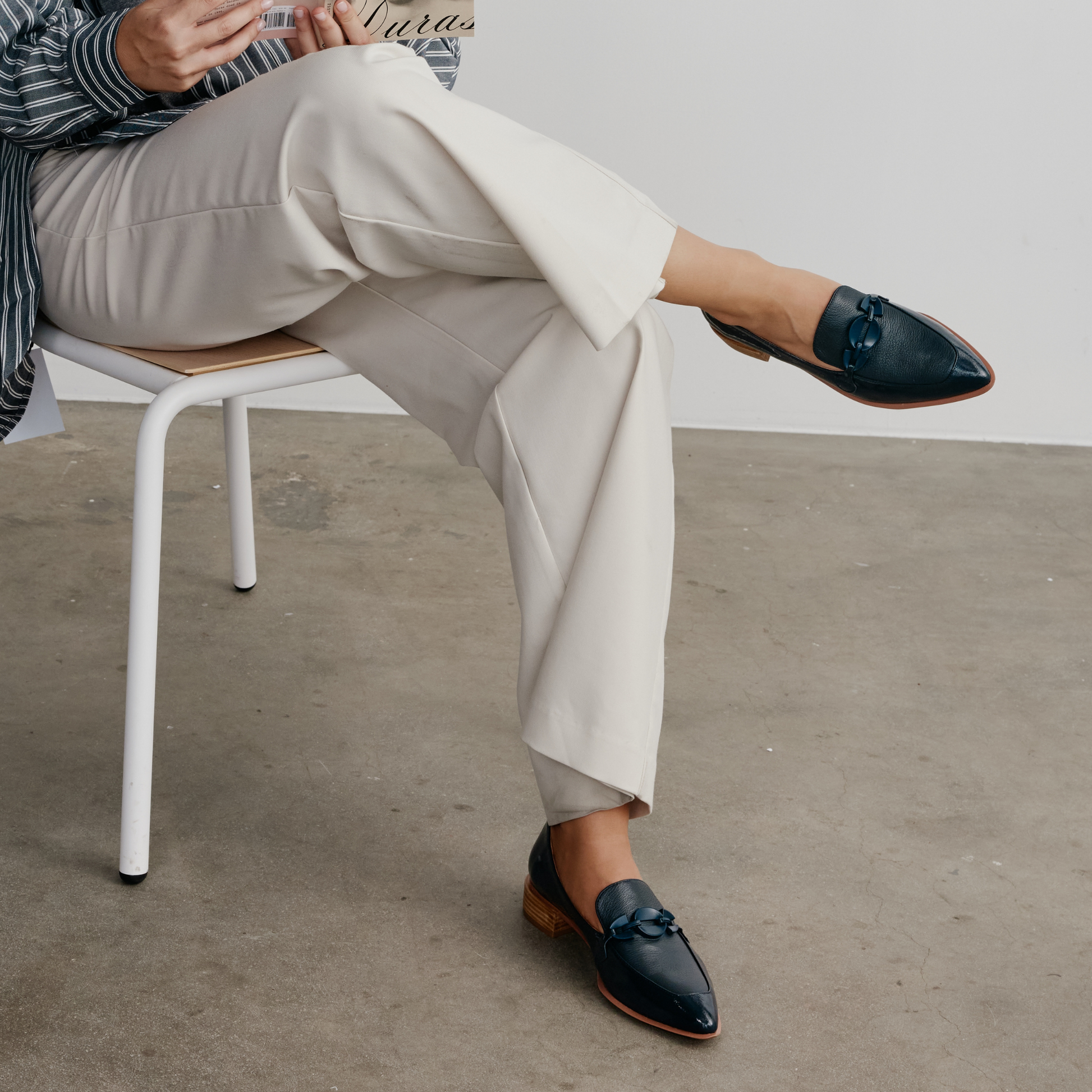 Elliotts Navy Patent/ Navy Leather Loafers - DJANGO AND JULIETTE | Shouz