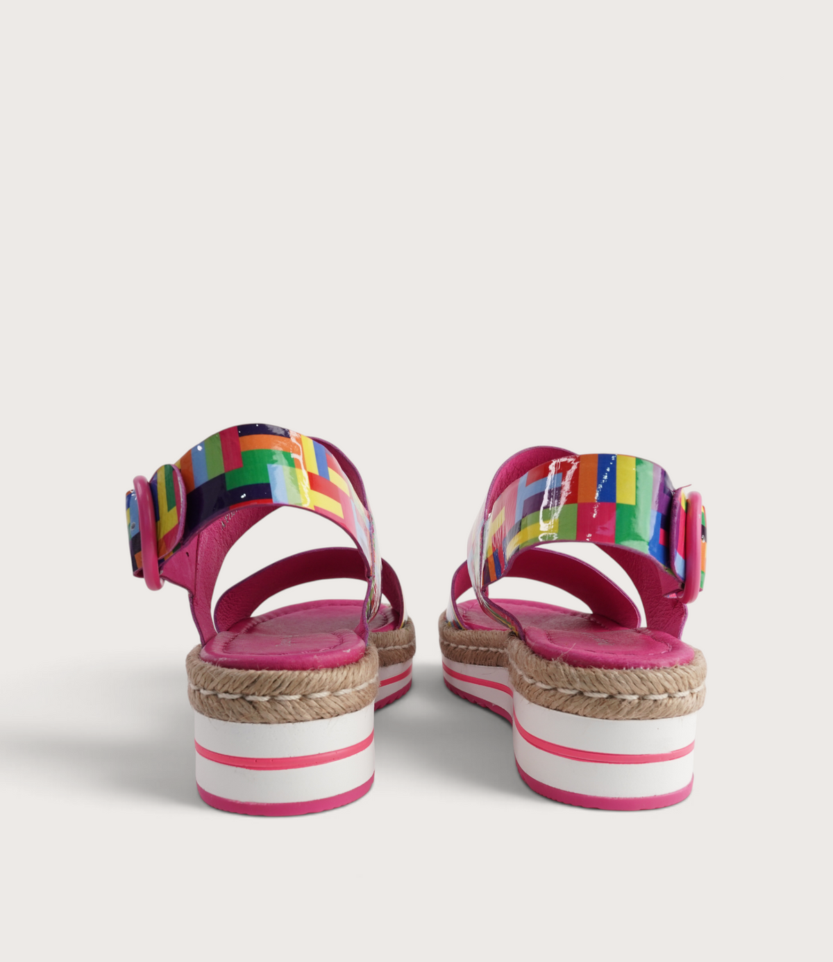 Atha Pink Stripe Multi Leather Sandals