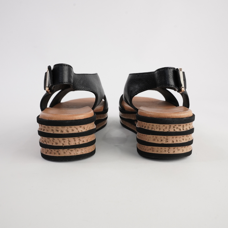 Christa Black Leather Sandals