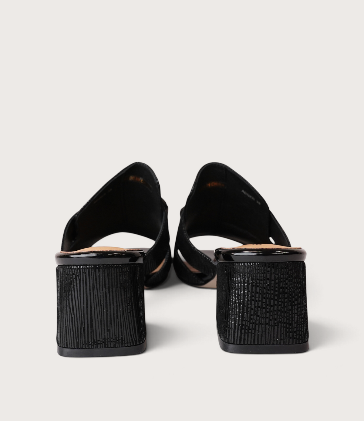 Adder Black Shimmer Leather Heels